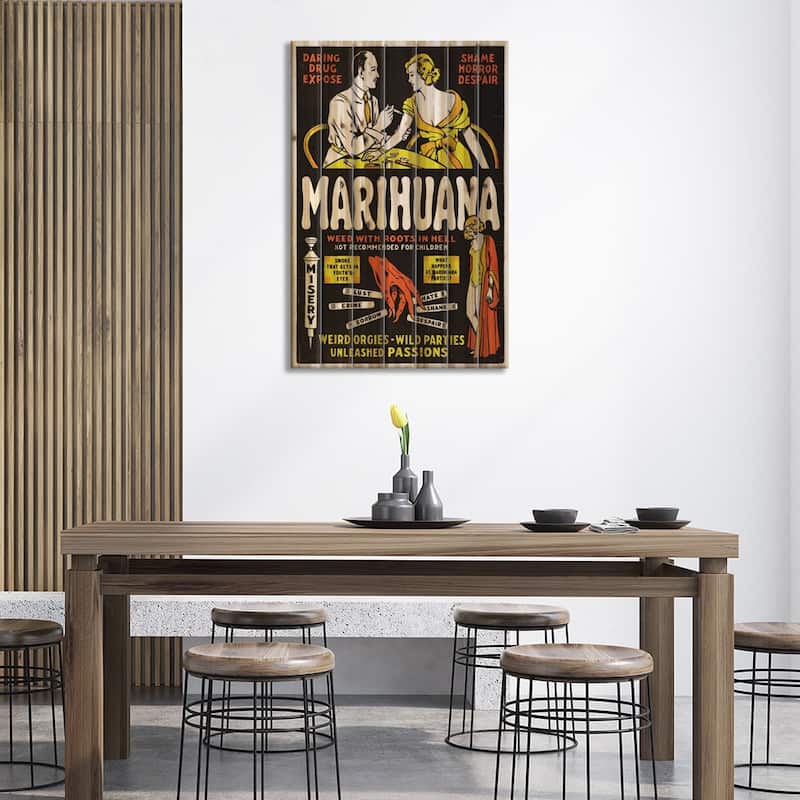 Marihuana Film Poster II Print On Wood by Radio Days - Multi-Color
