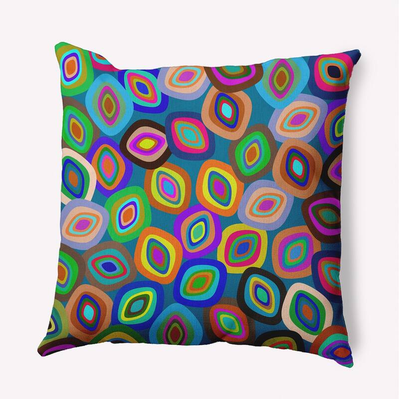 Modern Leaf Pile Fall Indoor/Outdoor Throw Pillow - 18" x 18" - Blue