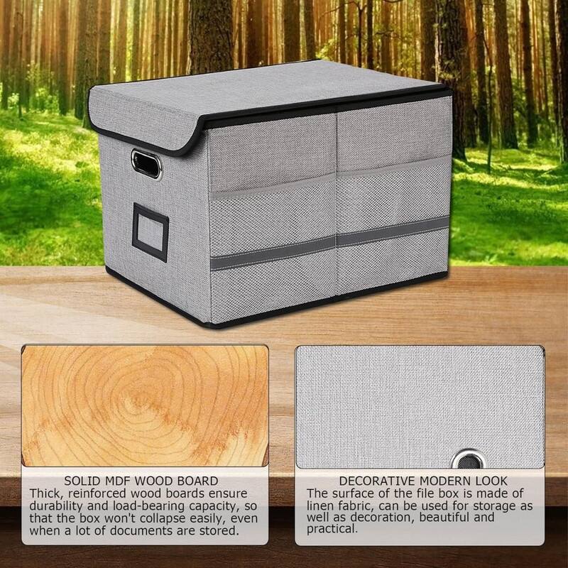 Portable File Organizer Box with Lid (Gray) Bed Bath & Beyond 39427130