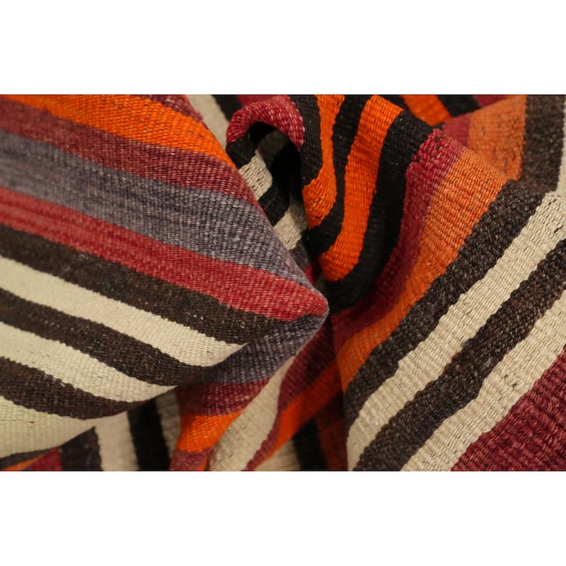 Hand Woven Oriental 100% Wool Carpet Southwestern Geometric Multi-Colored Kilim Area Rug - 8' 8'' X 4' 8''