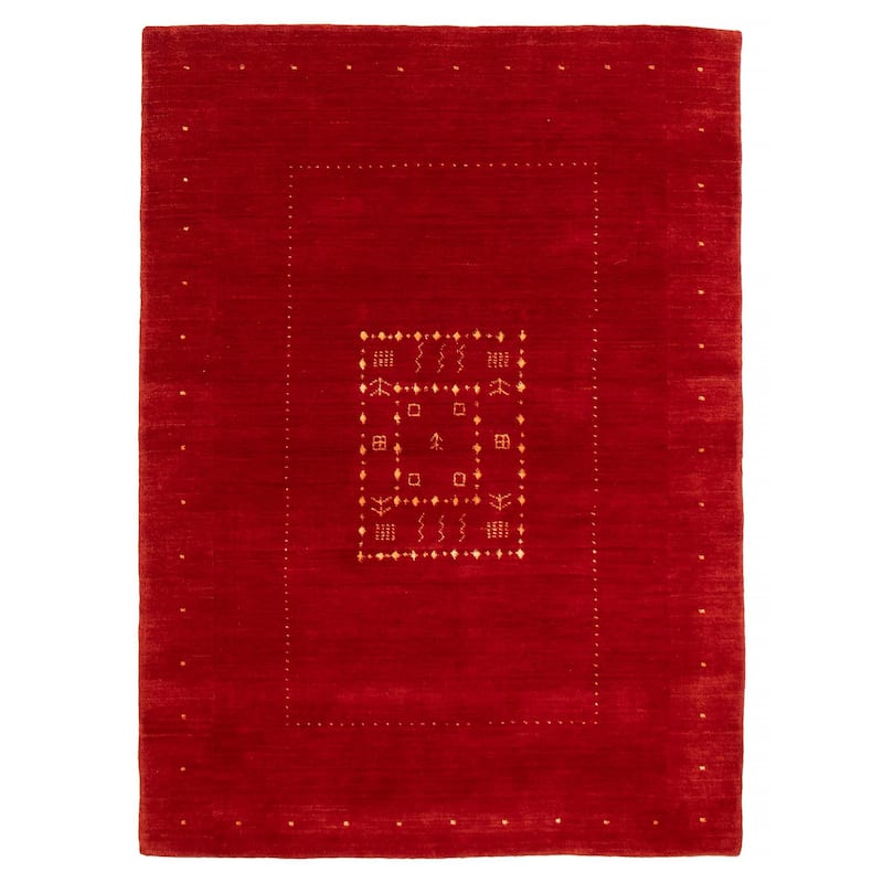 Kashkuli Gabbeh Red Rug 4'7" x 6'5" - 4'7 x 6'5 - Red - 4'7 x 6'5