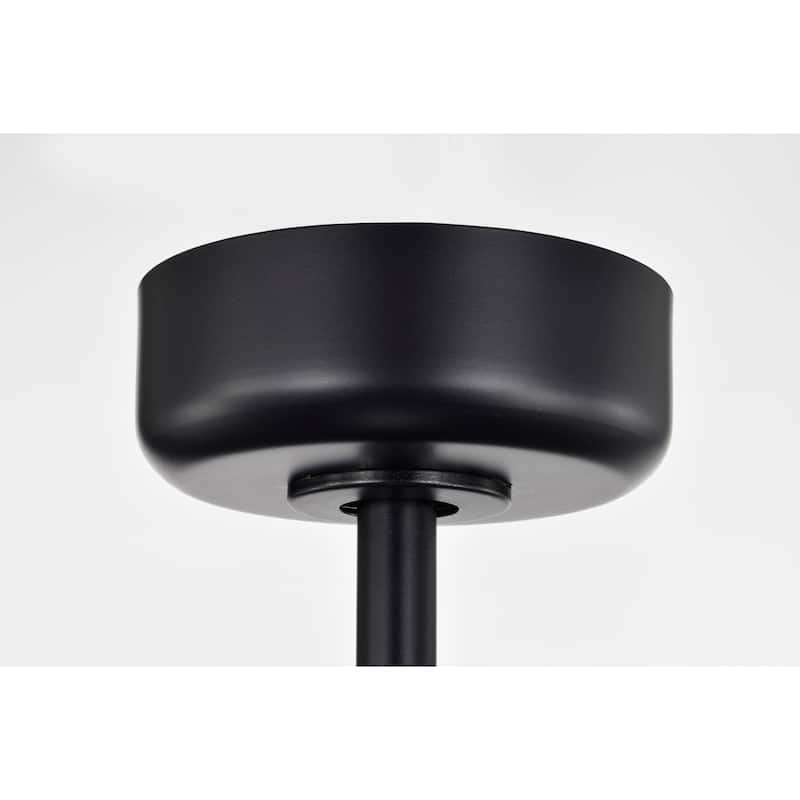 Vasilica 29 Inch Modern Glass Shade Ceiling Fandelier with Remote - N/A