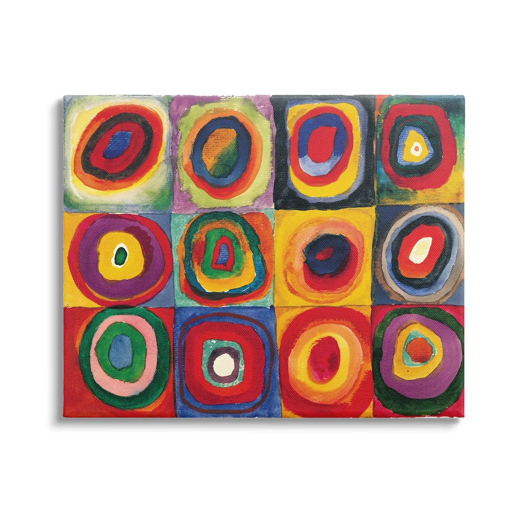 Stupell Modern Circle Shapes Aligned Abstract Swirl Pattern Canvas Wall Art, Design by Wassily Kandinsky