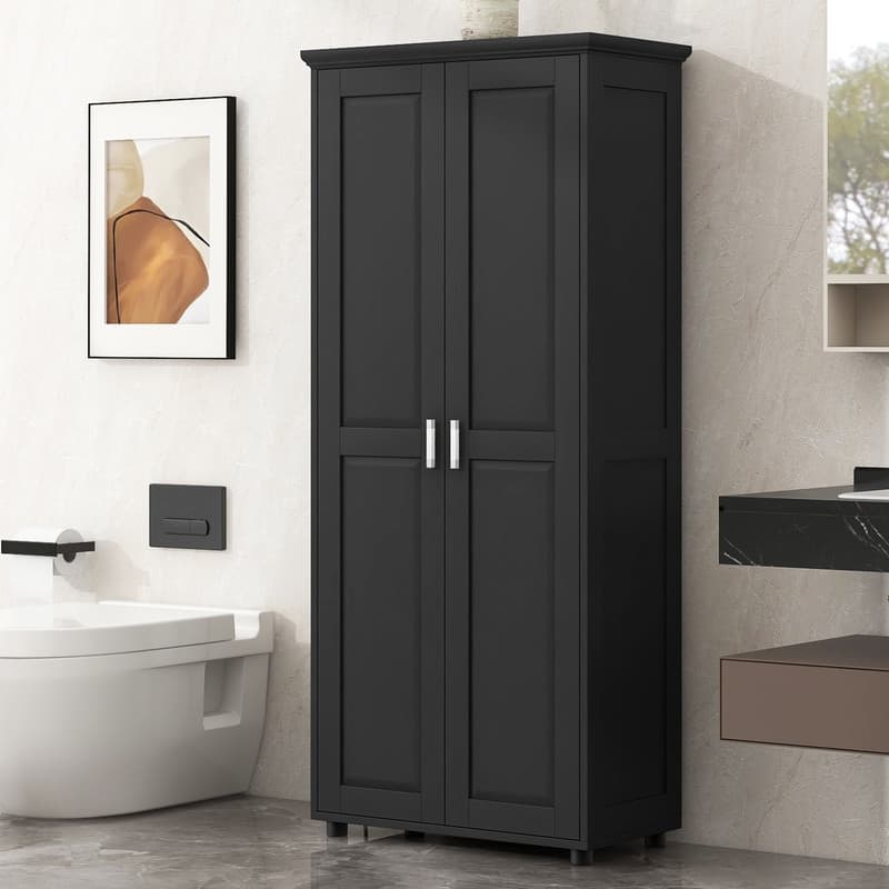 Bathroom Storage Cabinet with Two Doors and Adjustable Shelf