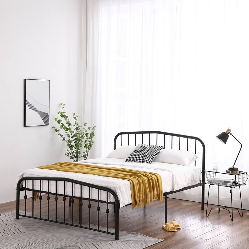 Modern Single-Layer Curved Frame Bed