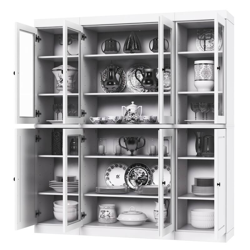 Palace Imports 100% Solid Wood 65" Kitchen China Pantry Cabinet - 65" x 71.5"