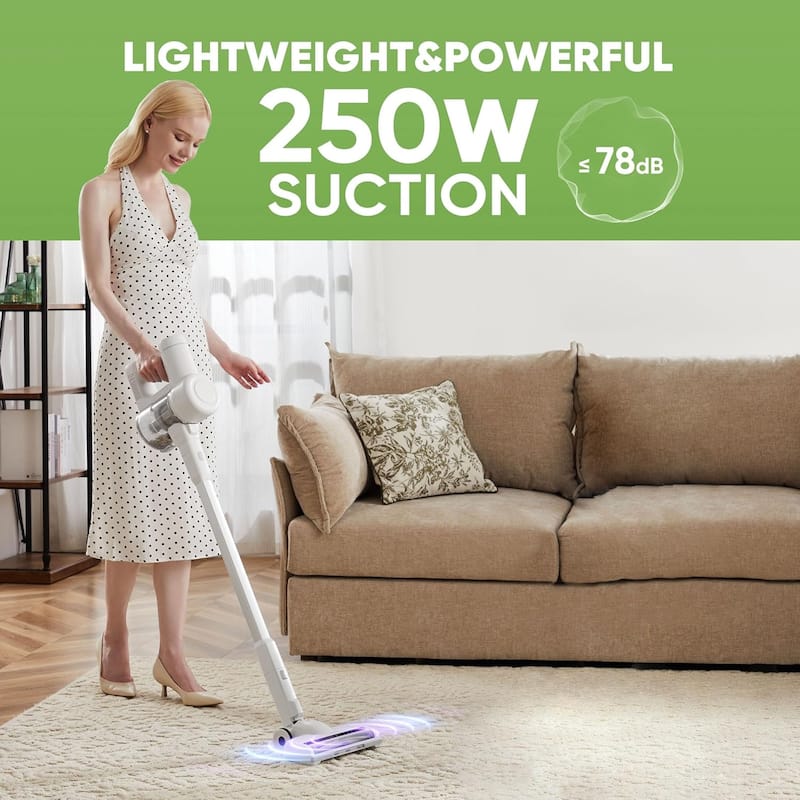 Cordless Stick Vacuum Cleaners for Home Rechargeable Lightweight for Hard Floor and Pet Hair Removal, Handheld Carpet Sweeper