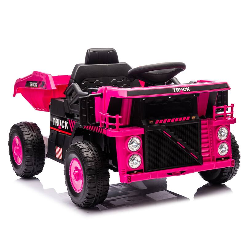 12V Kids Ride On Dump Truck W/Parents Control,2wd,Rear-Wheel Suspension,Electric Dump Bed And Extra Shovel,For Kids 3-5