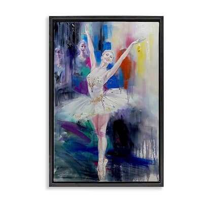 Stupell Bold Ballerina Abstraction Framed Floater Canvas Wall Art Design By Lucille Lee