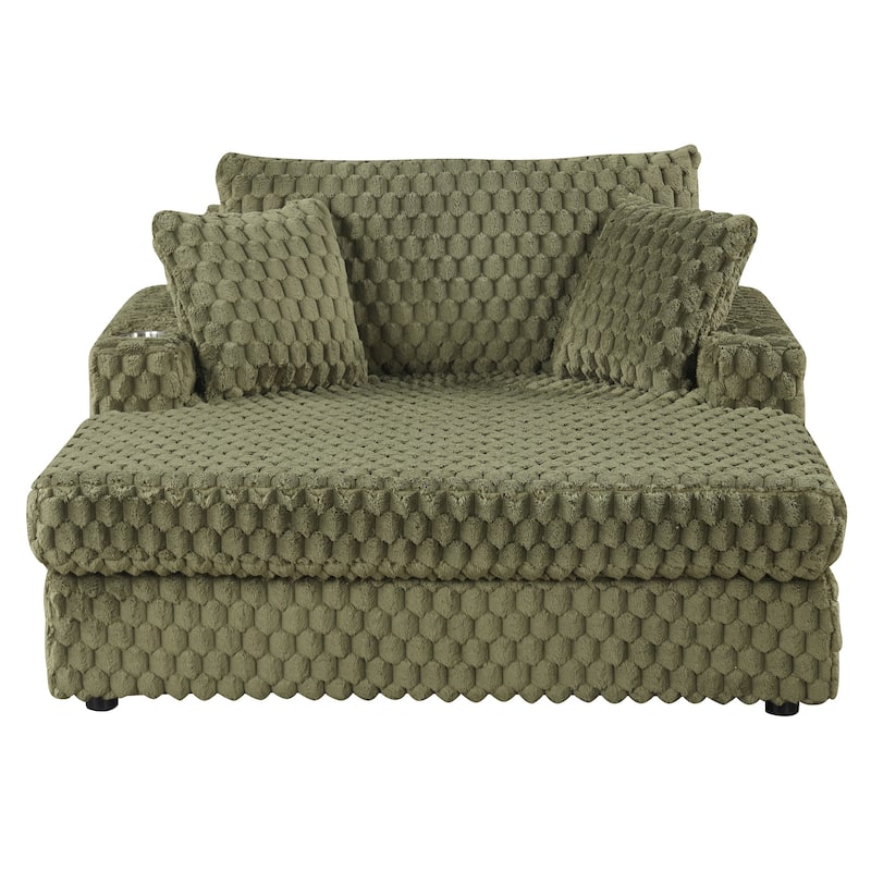 Modern Soft Indoor Chaise Lounge Couch Sofa Bed with Pillows