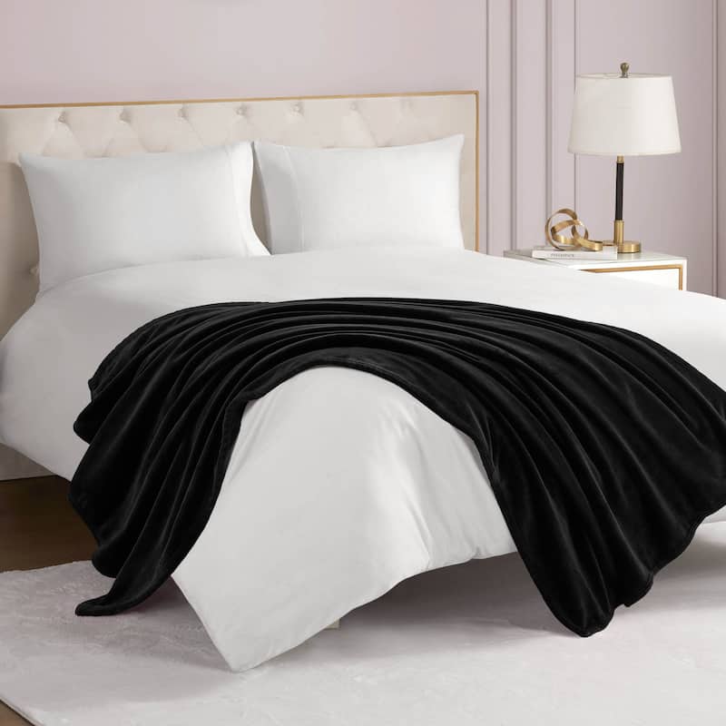 Juicy Couture Solid Plush Throw Blankets