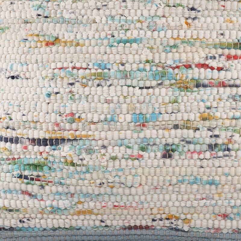 Sevita Handwoven Modern Abstract Cotton Throw Pillow, 20" x 20".