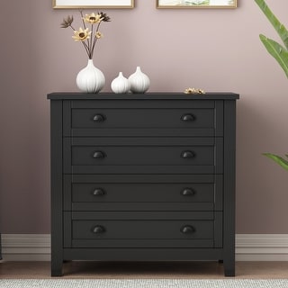 Grey & Pine Chest Of 4 Drawers, Modern Bedroom Storage Unit, Wooden