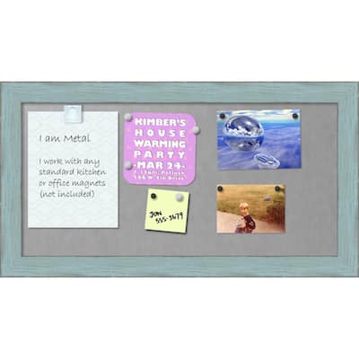 Framed Magnetic Board, Sky Blue Rustic