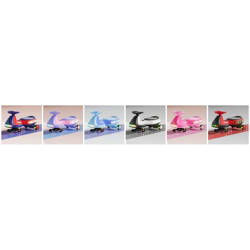 Kids Electric Ride On Car 12V Electric Wiggle Car, LED Lights, Music, Anti-Rollover for Boys and Girls Ages 3+ Indoor/Outdoor