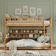 preview thumbnail 31 of 36, Convertible Bunk Bed with LED Storage Wall & Pegboard by Harper&Bright Designs