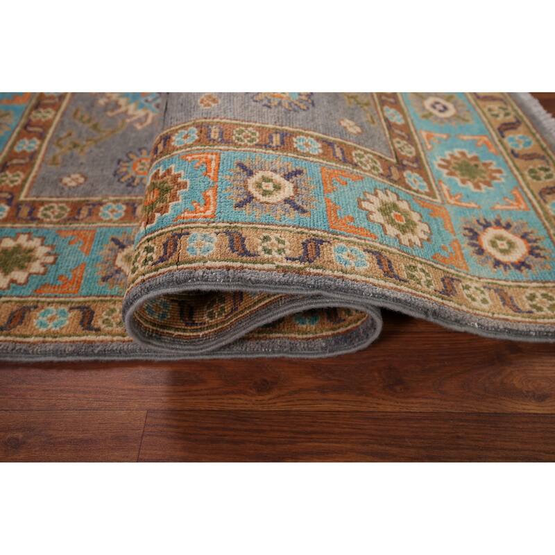 Kazak Accent Rug Hand-Knotted Oriental Wool Carpet - 3'4" x 4'10"