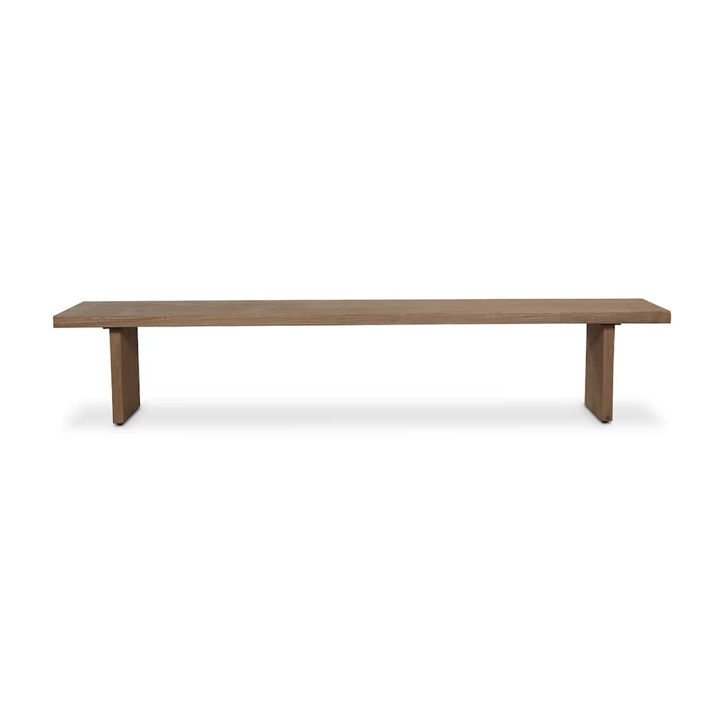 Aurelle Home Komi Rustic Simple Solid Oak Dining Bench