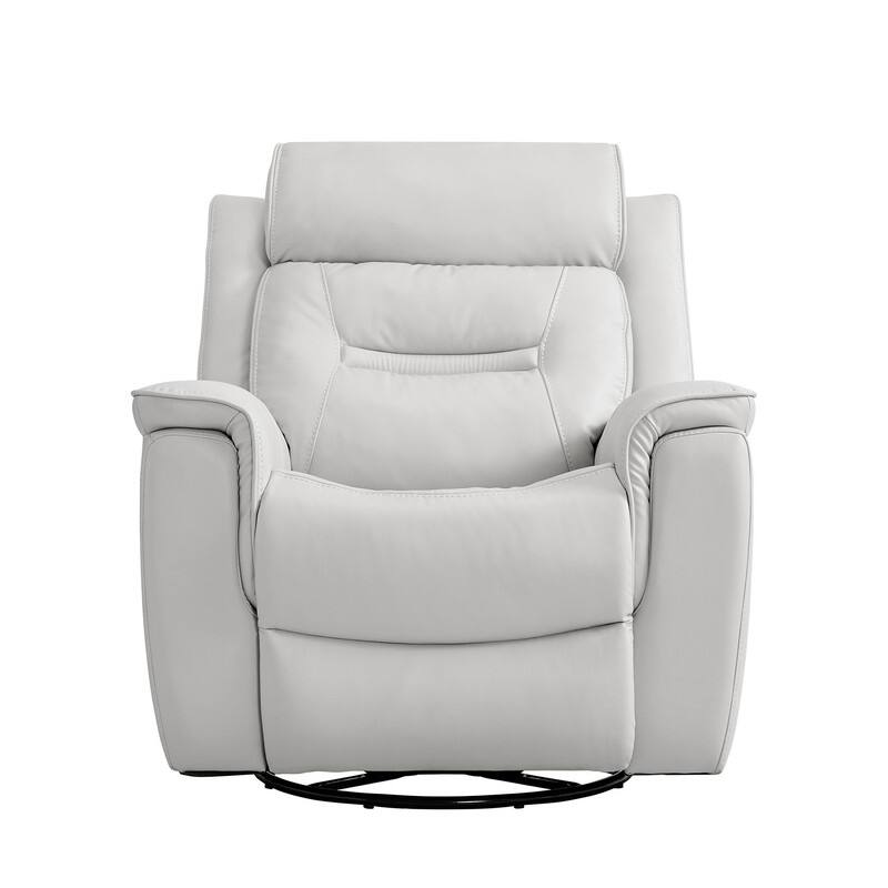 Spruce & Spring Alexis Swivel Manual Recliner Faux Leather Glider Recliner
