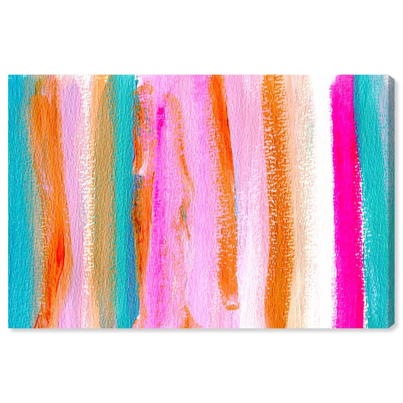 Wynwood Studio Abstract Beach Towel Pink and Turquoise Modern & Contemporary Wall Art Canvas Print
