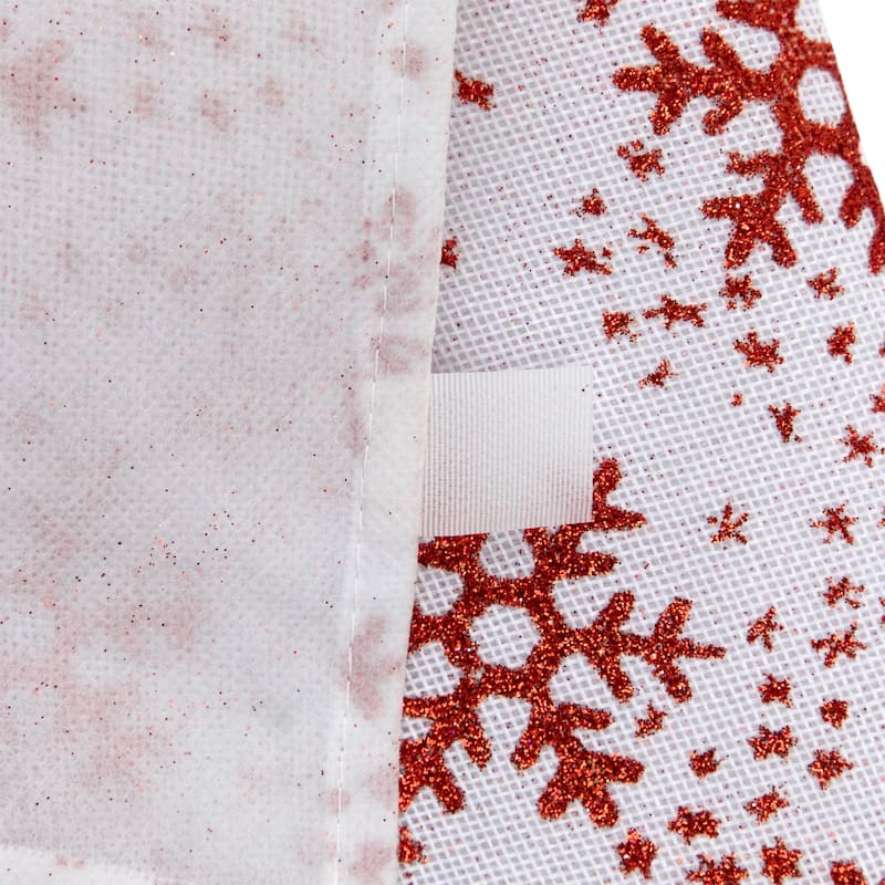 Glitter Snowflake Mini Burlap Christmas Tree Skirt - White - 20"