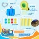 preview thumbnail 4 of 7, Outsunny 6-in-1 Inflatable Water Slide, Kids Castle Bounce House Includes Slide, Trampoline, Pool, Water Gun, Climbing Wall