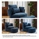 preview thumbnail 182 of 198, 41" W Oversized Accent Barrel Swivel Chair with Moon Storage Ottoman