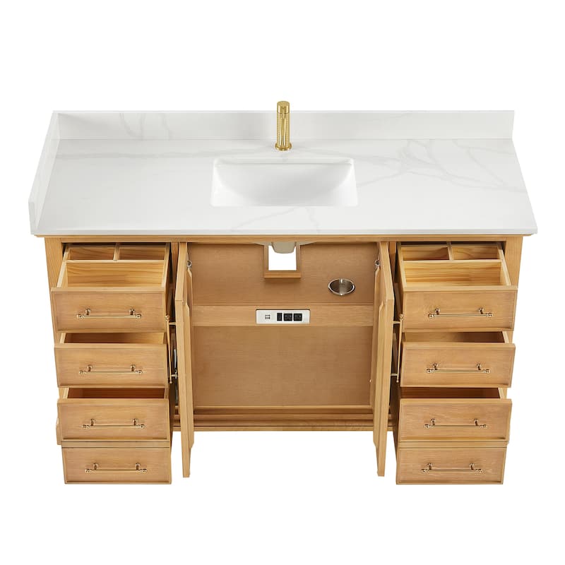 Tokyo Bath Vanity with Quartz Stone Top without Mirror
