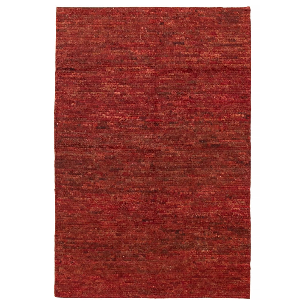 ECARPETGALLERY Hand-knotted Finest Peshawar Ziegler Red Wool Rug - 6'0 x 8'9