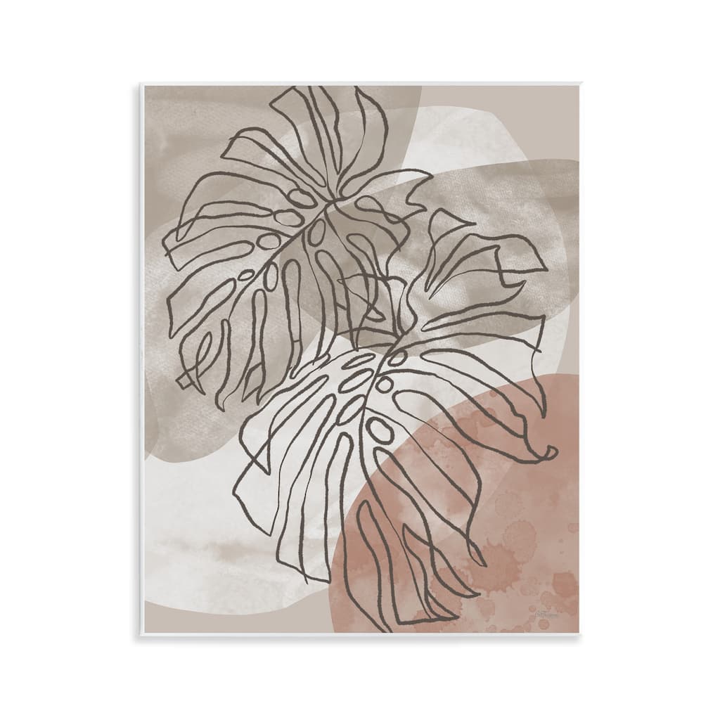 Stupell Leaf Outlines in Earth Tones Wall Plaque Art Design By Cat Thurman Designs