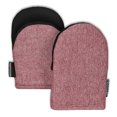 Red Heat Resistant Thick Soft Quilted Lining Kitchen Mini Oven Glove Mitts - 1 pair