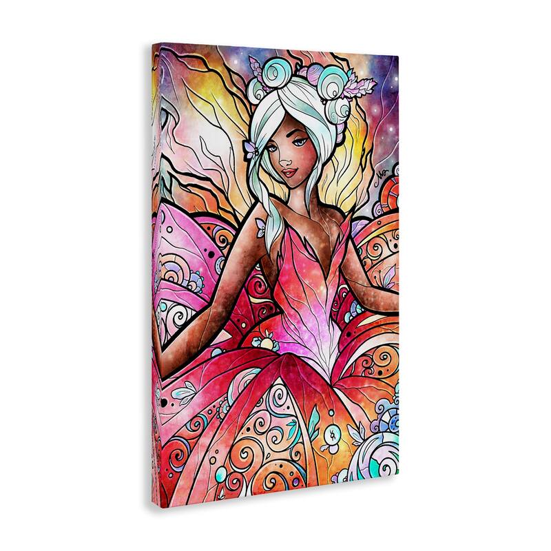 Stupell Pastel Nouveau Fairy Canvas Wall Art Design By Mandie Manzano