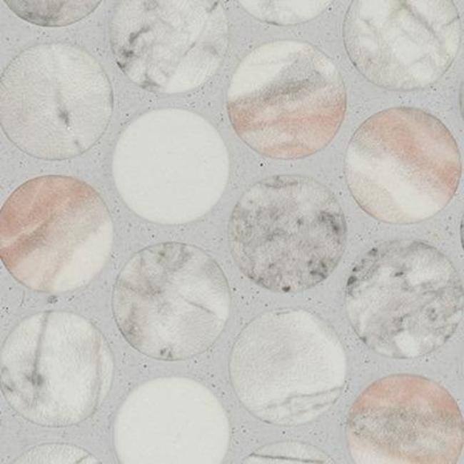 Ackland AKM-G-12X12PR-CA 12" x 12" Glass Penny Floor and Wall Mosaic - Blush Veil