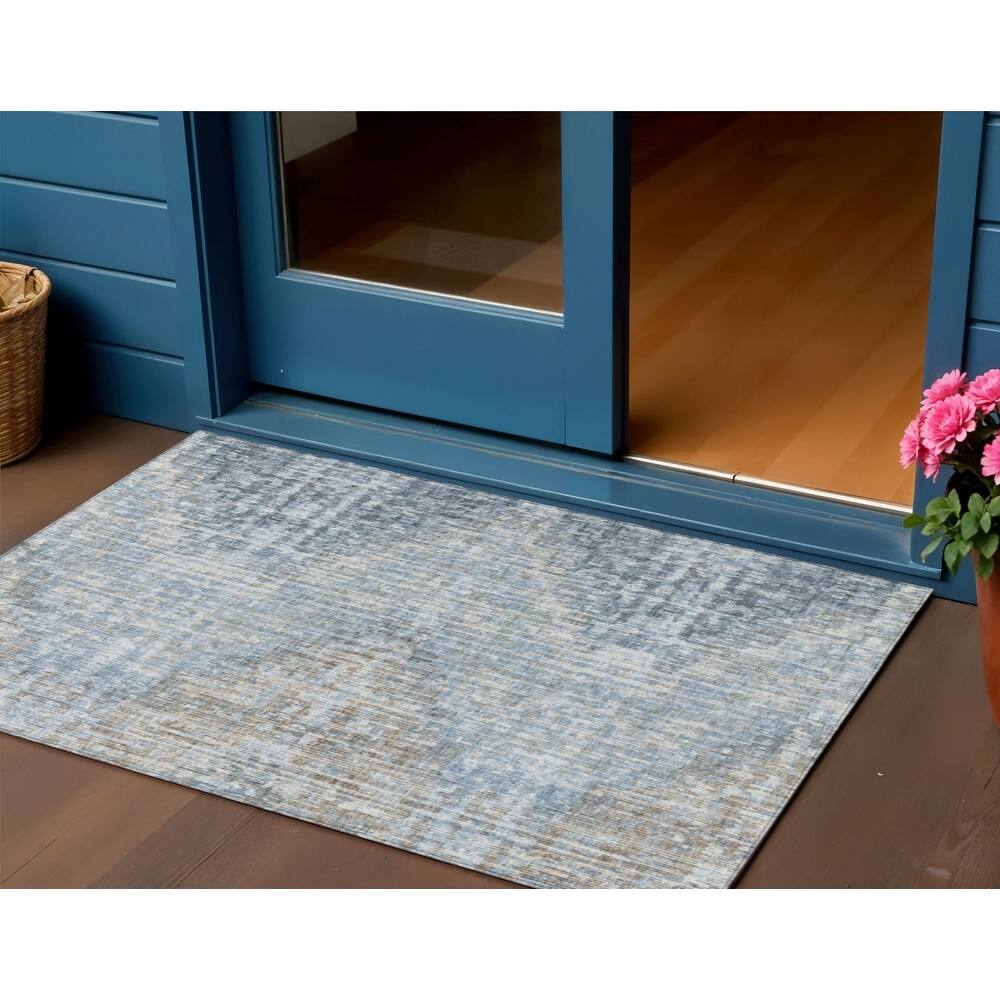 HomeRoots Geometric Transitional Rectangle Outdoor Rug