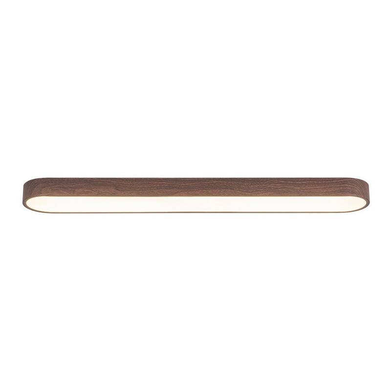 Dimmable LED Ceiling Light Faux Wood Grain Long Oval Flush Mount