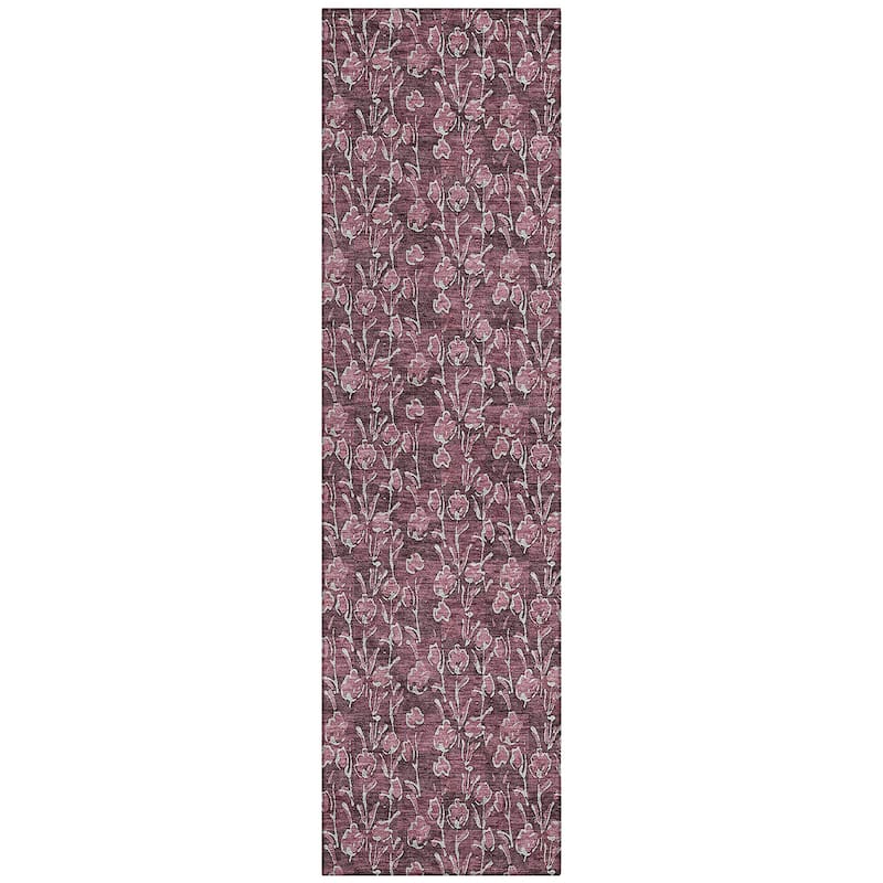 Machine Washable Indoor/ Outdoor Chantille Modern Floral Impressions Rug