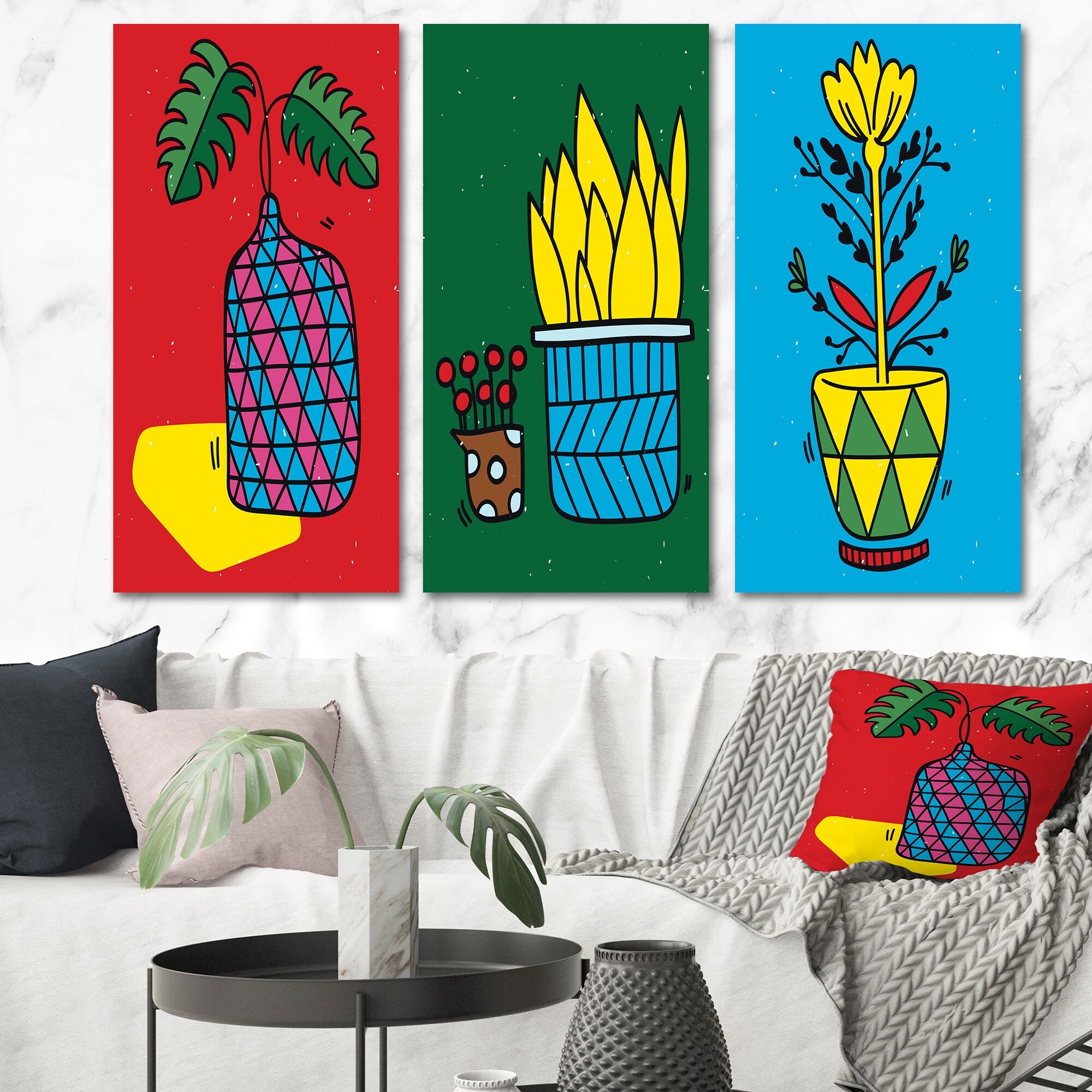 Minimalistic Floral Pop Art I - Vibrant Traditional Wall Art by Designart-image