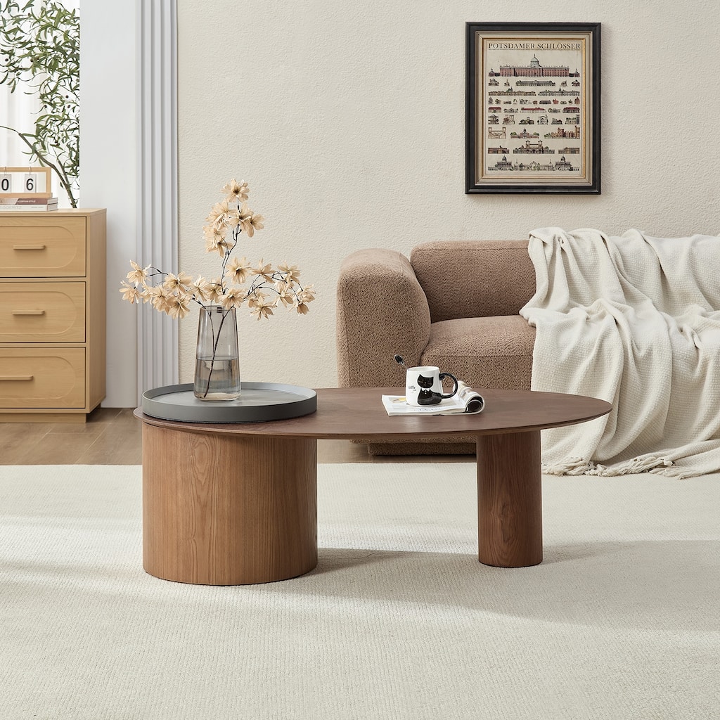 Modern Oval Luxury Coffee Table, Sophisticated Living Room Center Table