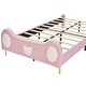 preview thumbnail 10 of 8, Twin Size PU Upholstered Princess Bed with Crown Headboard and Storage Pocket