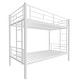 preview thumbnail 5 of 4, Twin Over Twin Size Bunk Bed with Ladder and High Guardrail, Able to Split, Metal Bunk Bed with Storage Space, White