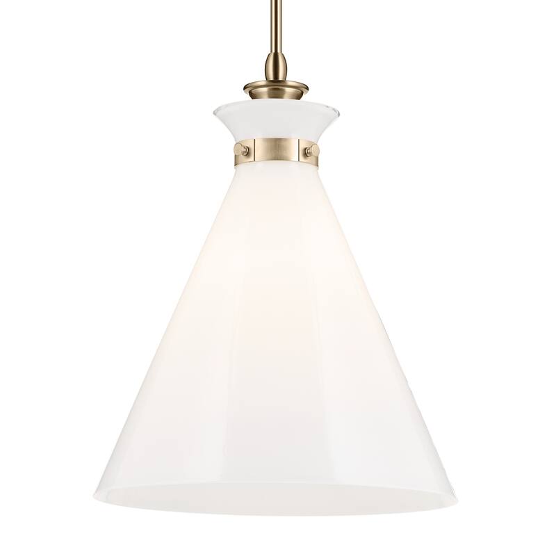 Kichler Lighting Laria 16 Inch 1 Light Pendant with Opal Glass in Champagne Bronze