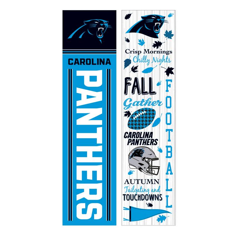 47" Double Sided Seasonal Porch Leaner, Carolina Panthers - 47" x 11.25"