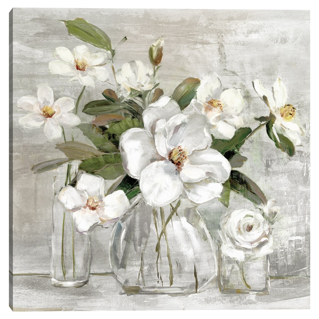Romantic Magnolias by Sally Swatland Canvas Art Print