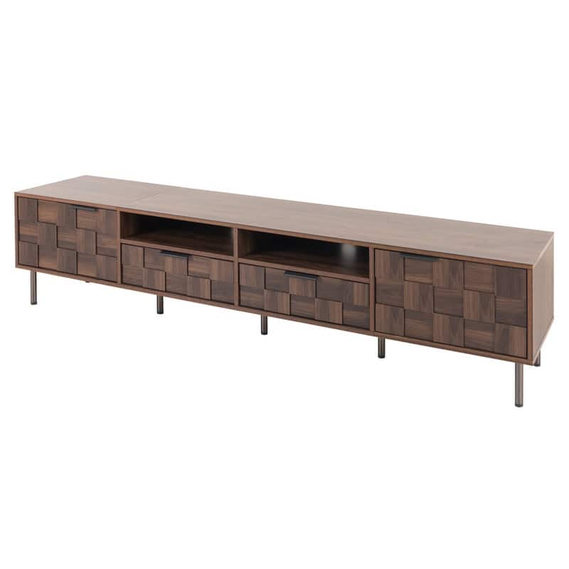 Mid Century TV Stand with 2 Drawers, Media Console Table for TVs up to 85''