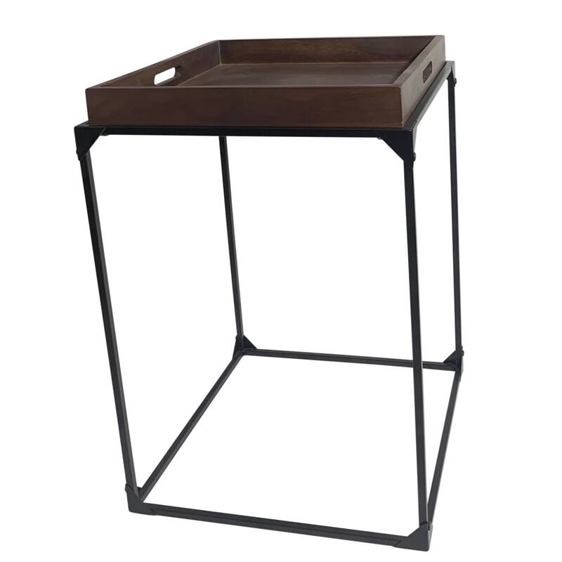 Rectangular Metal Tray Table - 28.5" - Black
