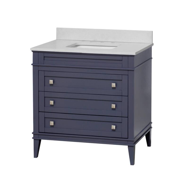 KitchenBathCollection Eleanor 36" Bathroom Vanity with Quartz Top