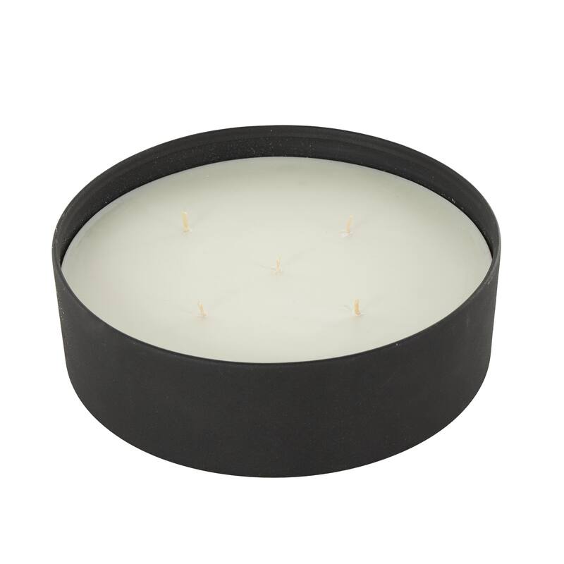 Cream, Black or Beige Metal Scented Textured 59oz 5 Wick Decorative Candle with White Wax