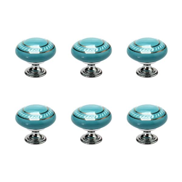 Ceramic Vintage Knobs Drawer Cupboard Dresser 6pcs Gold Circle Blue - Gold  Circle+Blue - Bed Bath & Beyond - 28765855