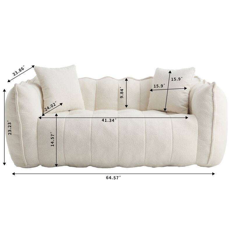 66-Inch Chenille Upholstered Loveseat with Pillows