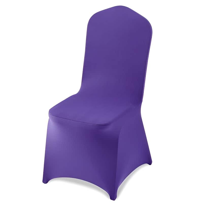 50-Pack Polyester Spandex Stretch Chair Covers Wrinkle Resistant and Elastic Fit for Dining Chairs - 20.08” x 17.72” x 37.4” - Purple